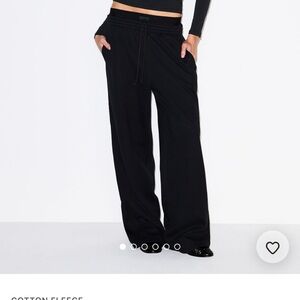 SKIMS Black double waisted  Wide Leg Pants